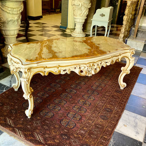 Antique Italian Gilt and Marble Top Coffee Table - SOLD