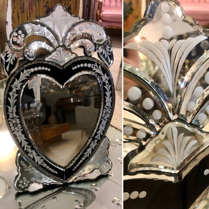 Stunning Venetian Heart Table Mirror