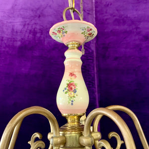 Vintage Pink Delft Chandelier - SOLD