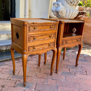 Antique Mr & Mrs Oak Bedside Pedestals