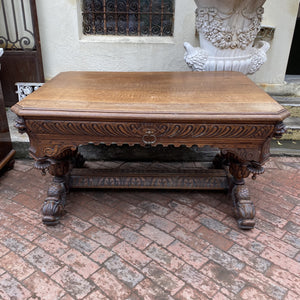 Very Large Heavy French Oak Desk