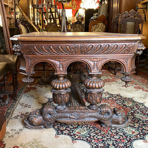 Very Large Heavy French Oak Desk