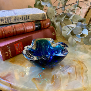 Ruffled Blue Murano Ashtray