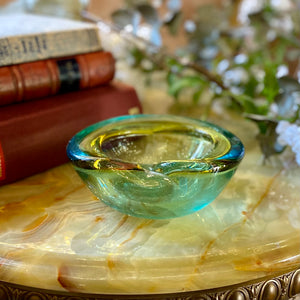 Vintage Green and Blue Ringed Murano Ashtray - SOLD