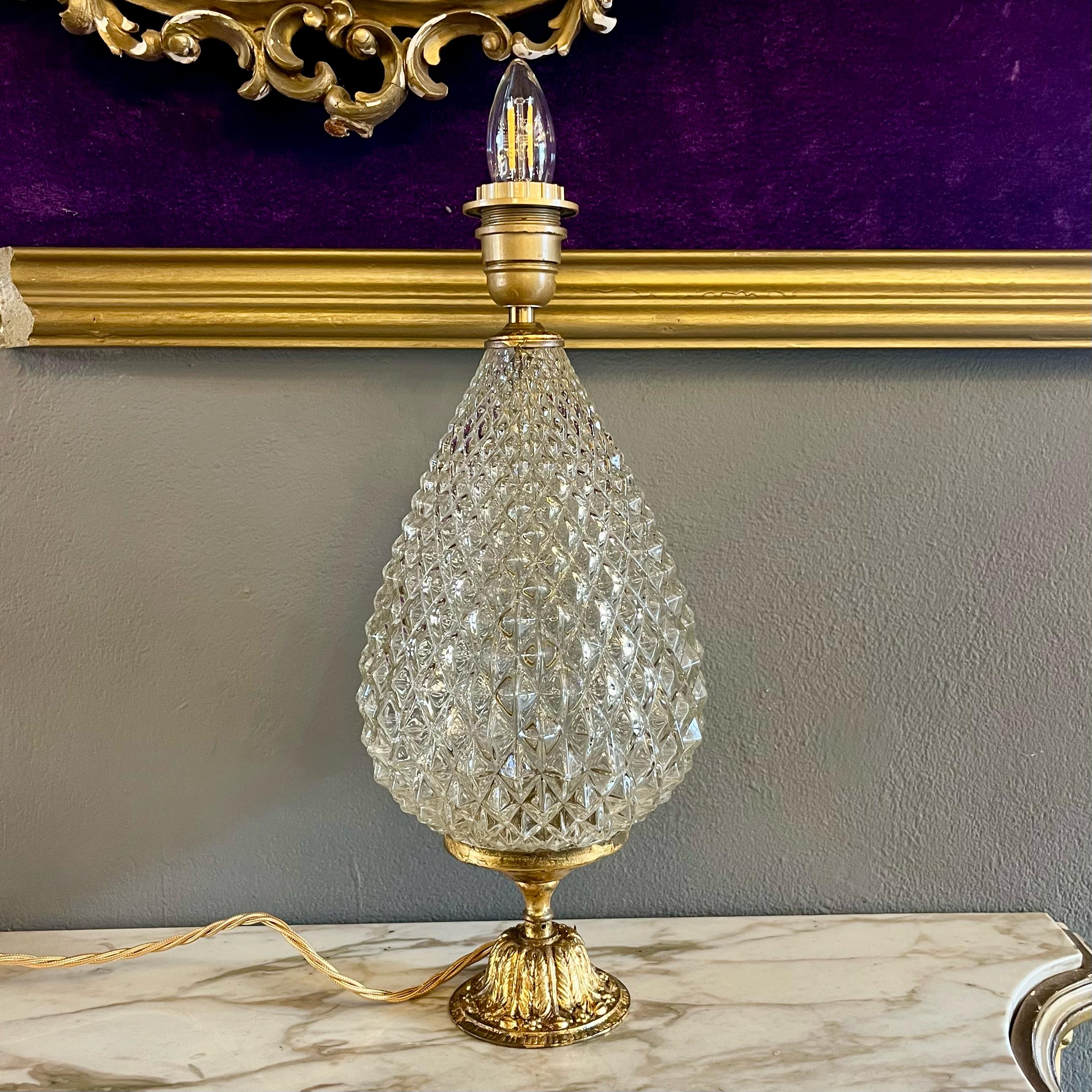 Trio of Antique Crystal Lamps -SOLD