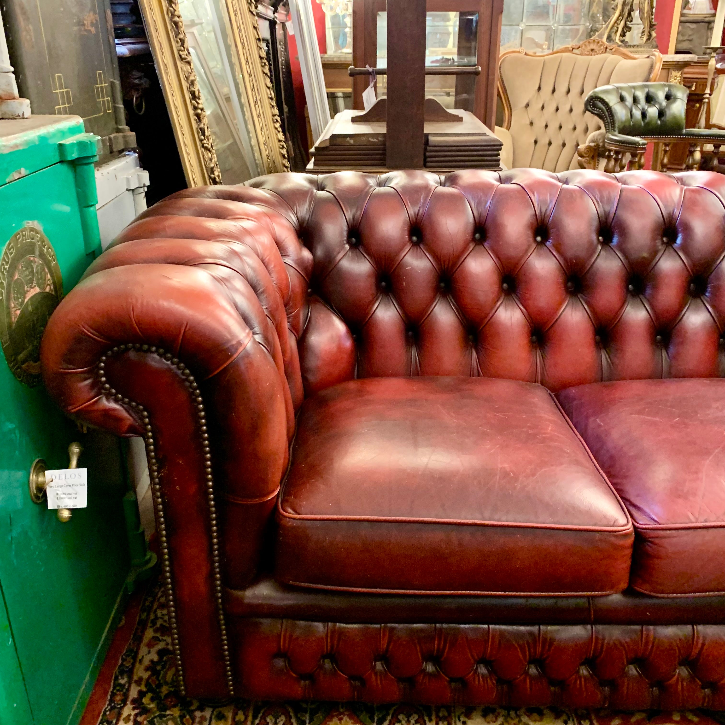 Large Bordeaux Tone Chesterfield