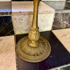 Vintage Brass and Crystal Standing Ashtray
