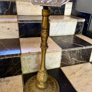 Vintage Brass and Crystal Standing Ashtray