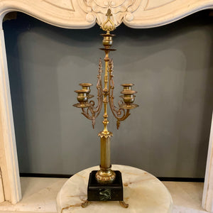 Pair of Antique Brass Candelabras