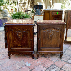 Pair of Antique Louis 15th Oak Bedside Pedestals