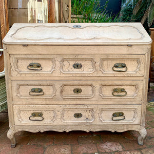 Vintage White Washed Wooden Writing Bureau