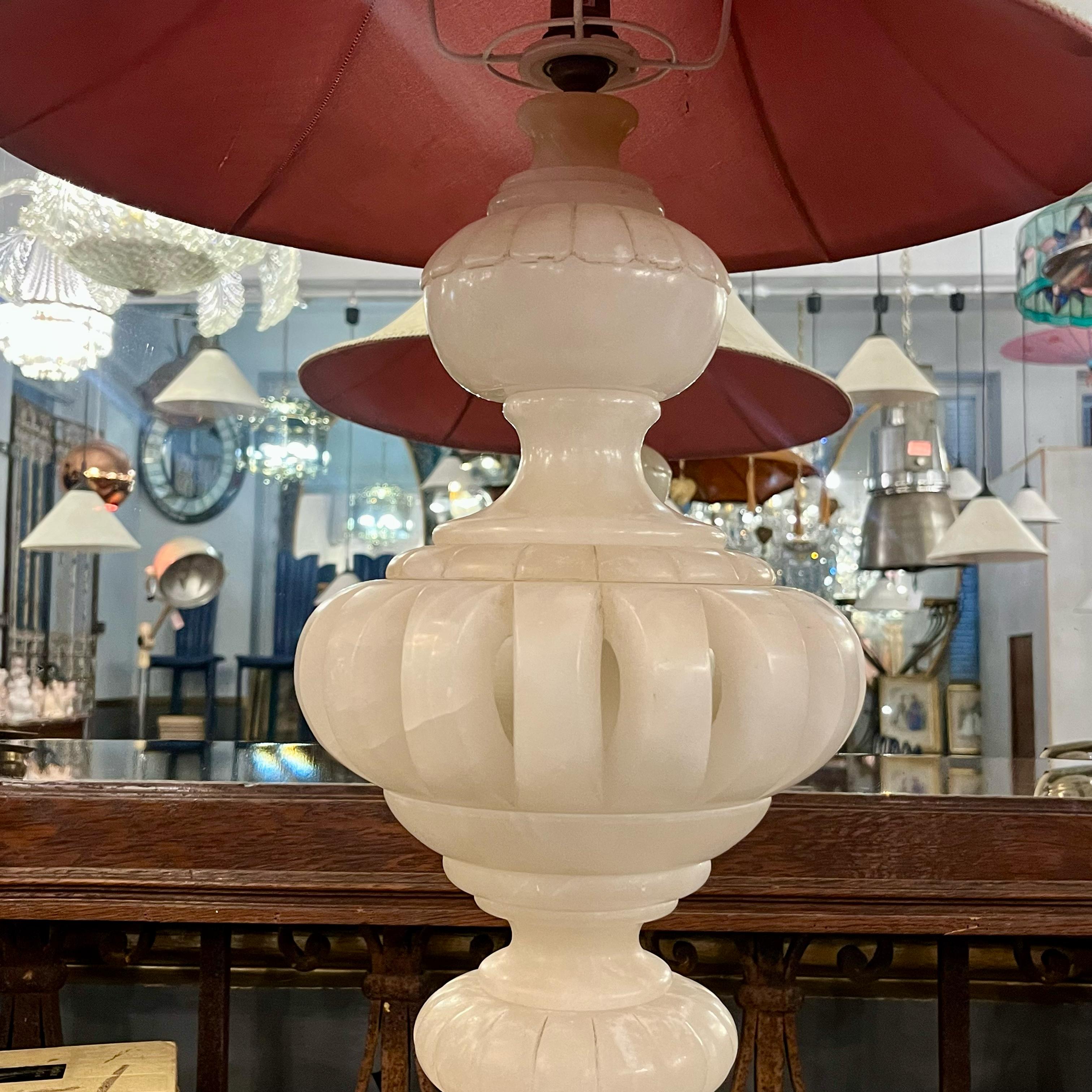 Large Alabaster Table Lamp, c. Early-20th Century - SOLD