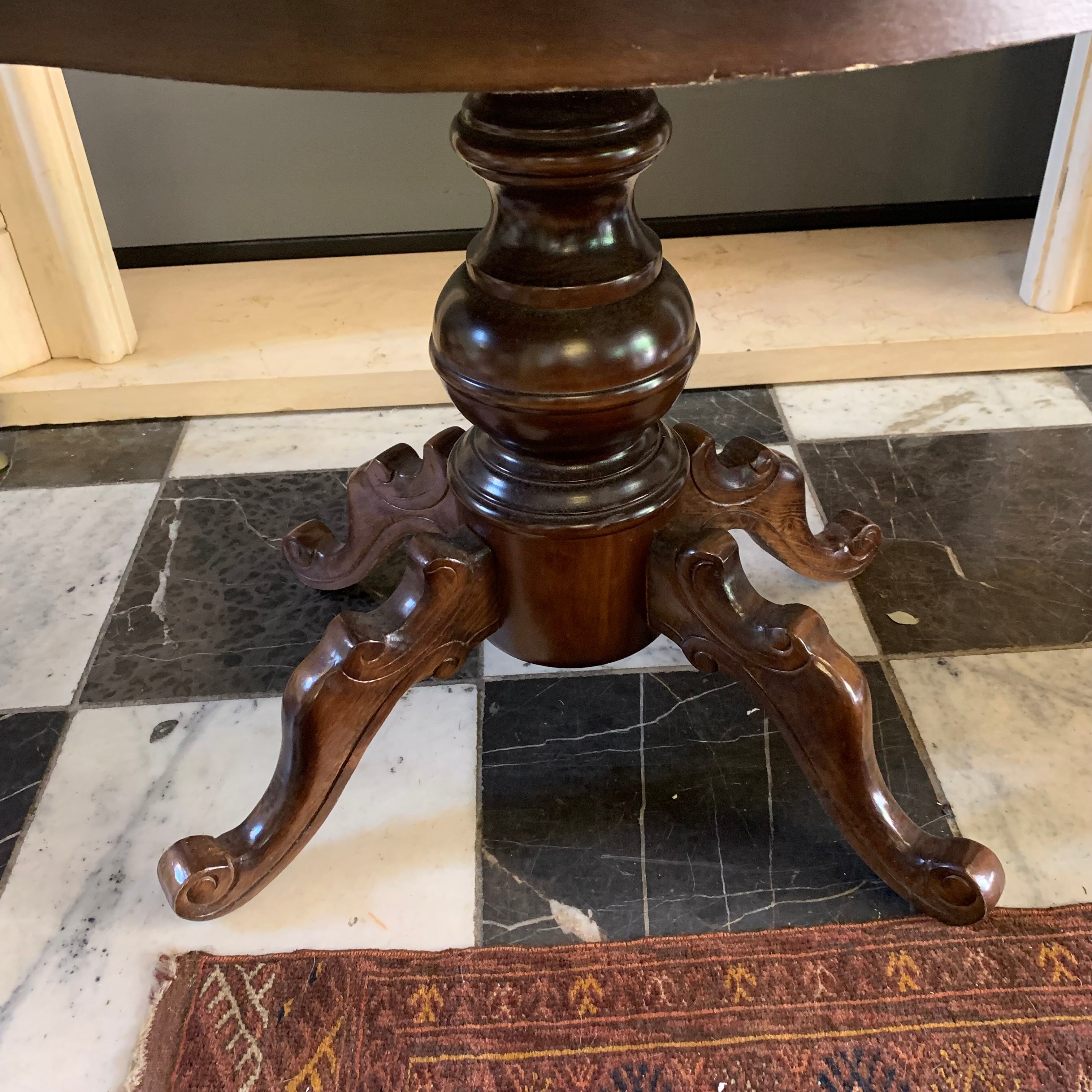 Antique Hand Carved Mahogany Table