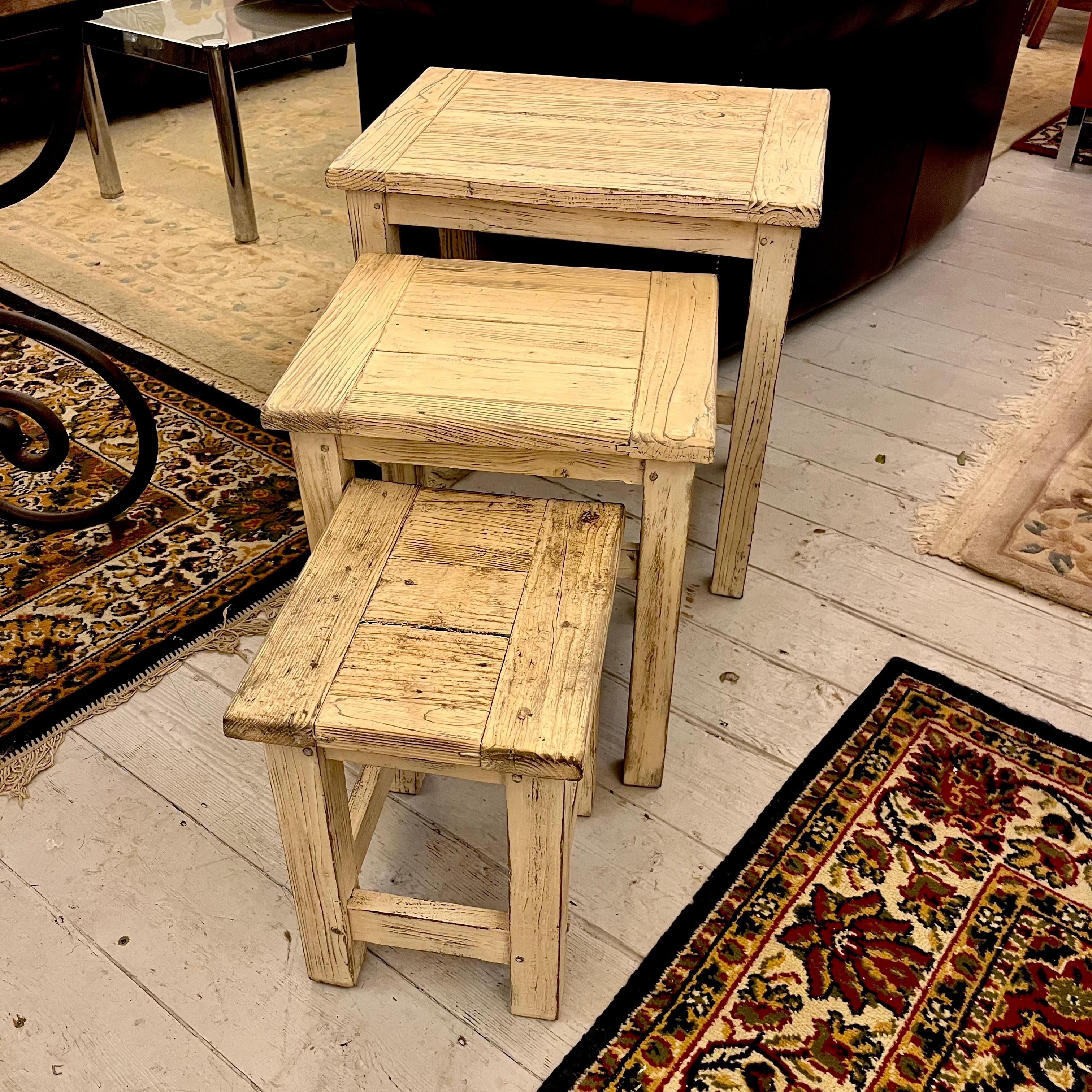 Distressed Country Cottage Nesting Tables
