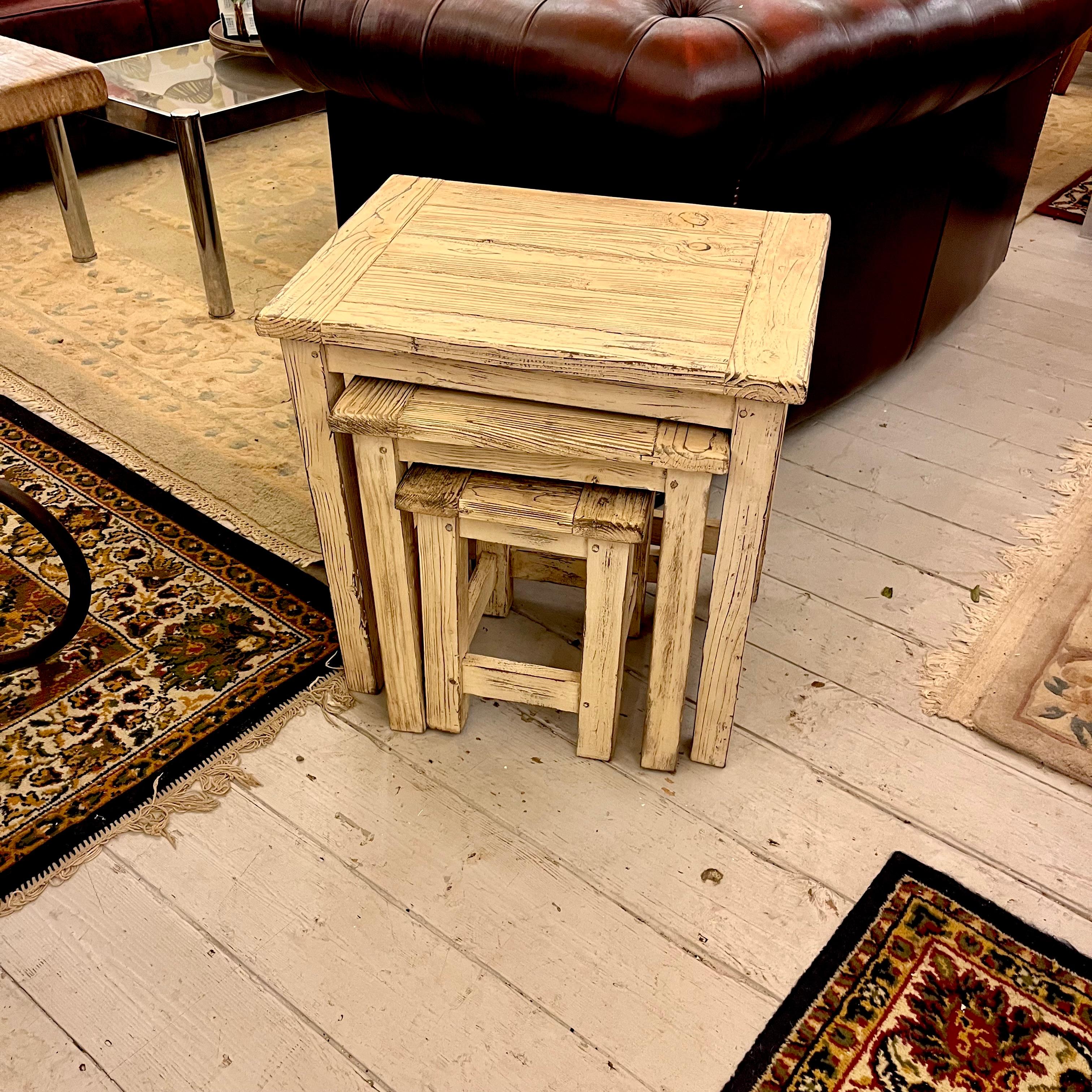 Distressed Country Cottage Nesting Tables