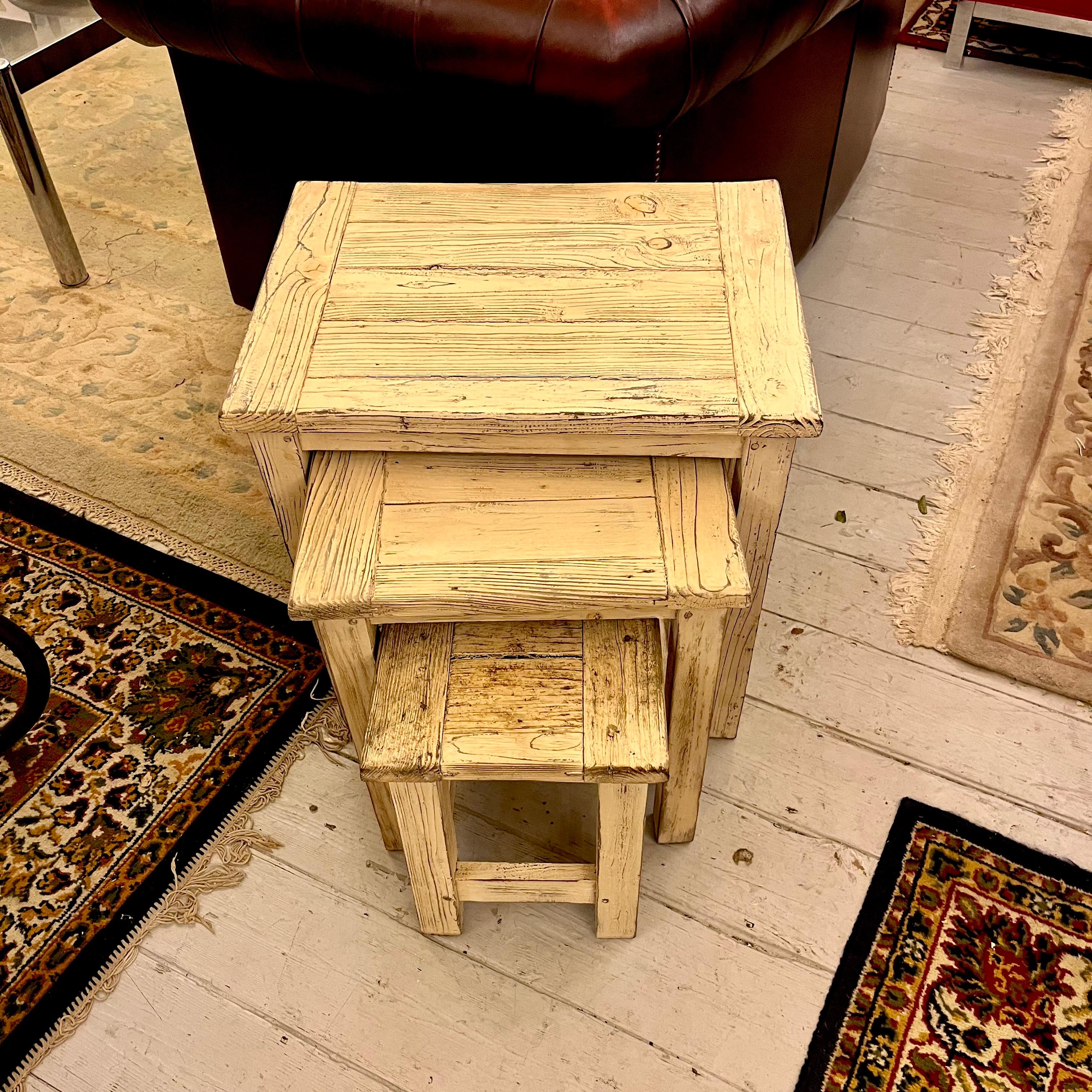 Distressed Country Cottage Nesting Tables