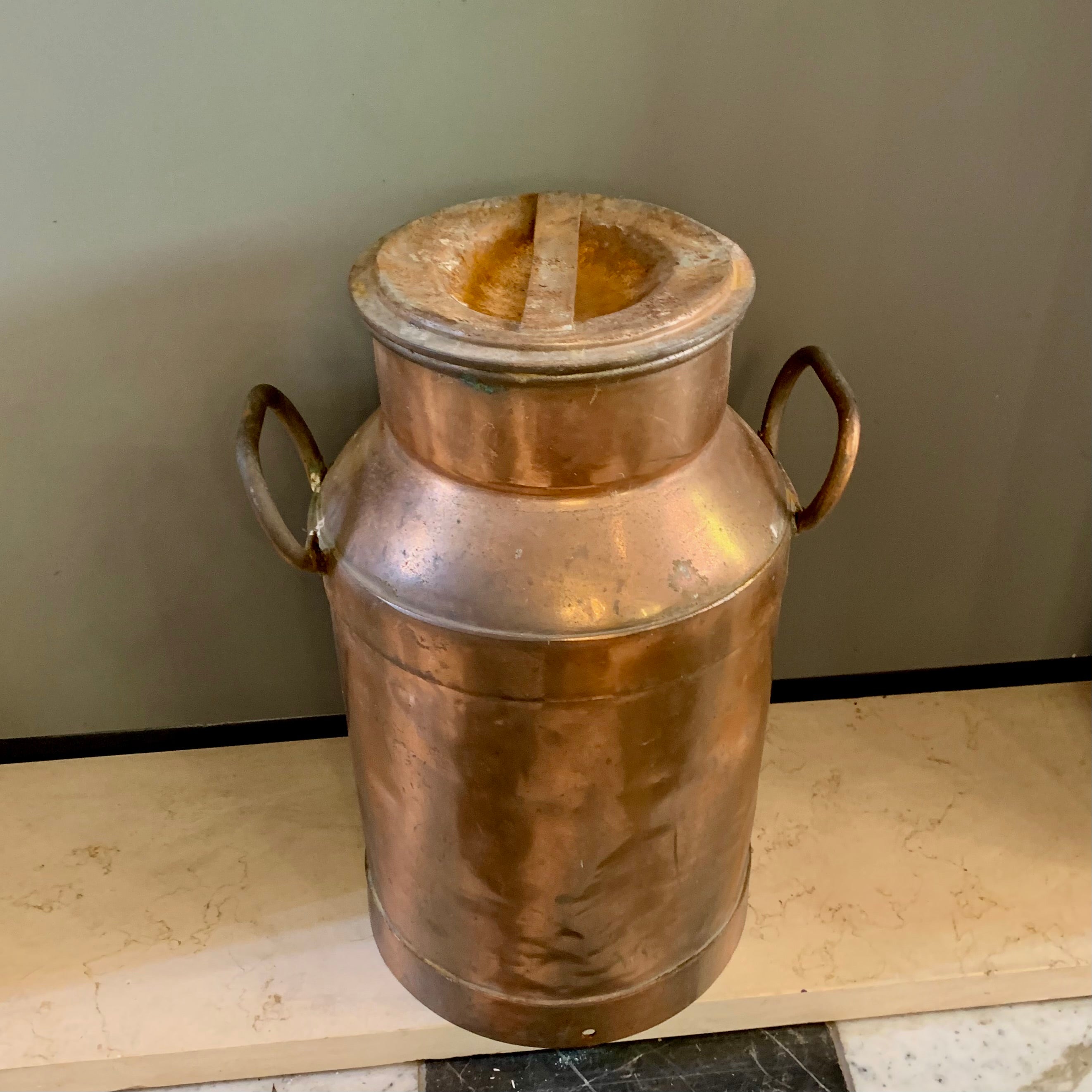 Antique Copper Milk Can