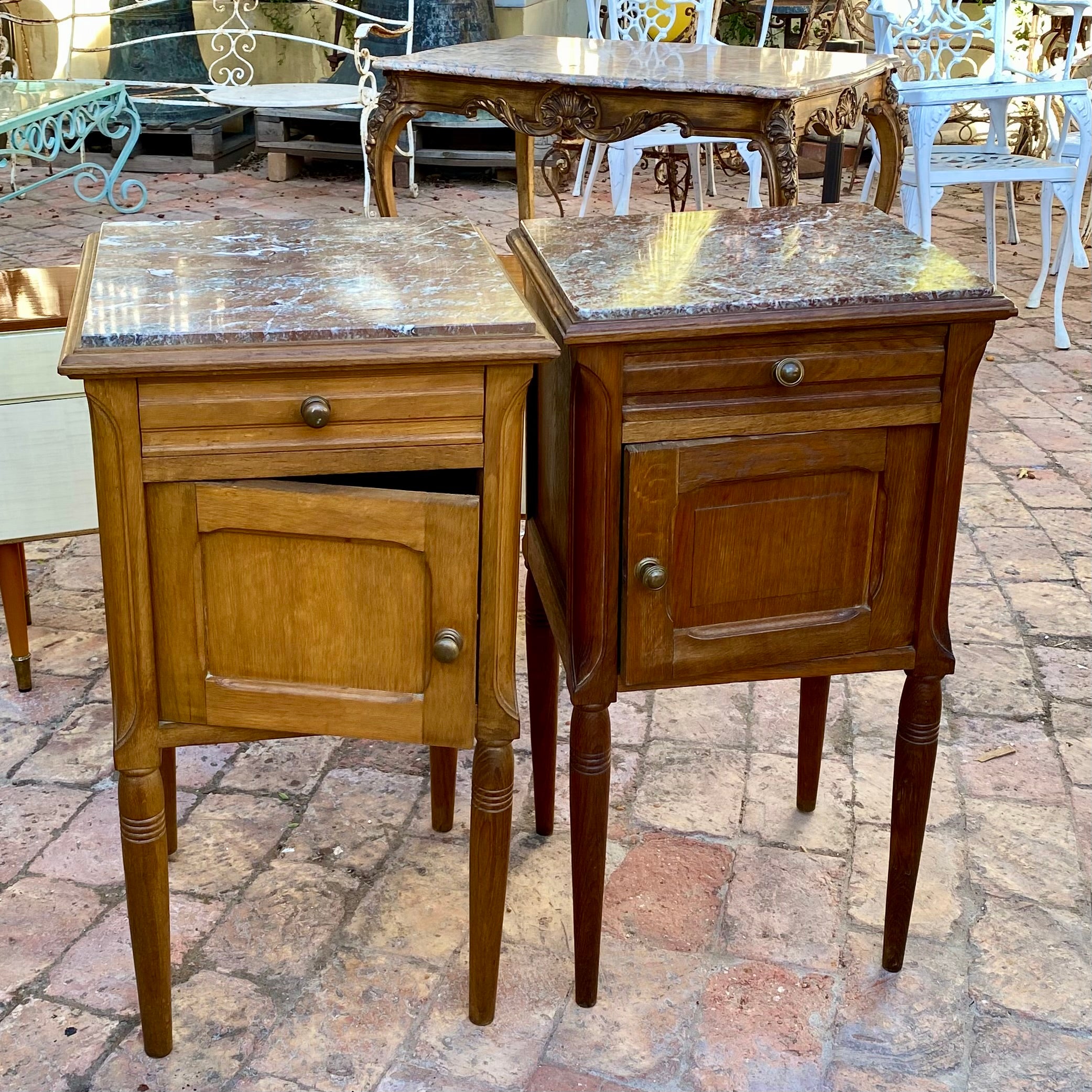 Pair of Sweet Antique Bedside Pedestals