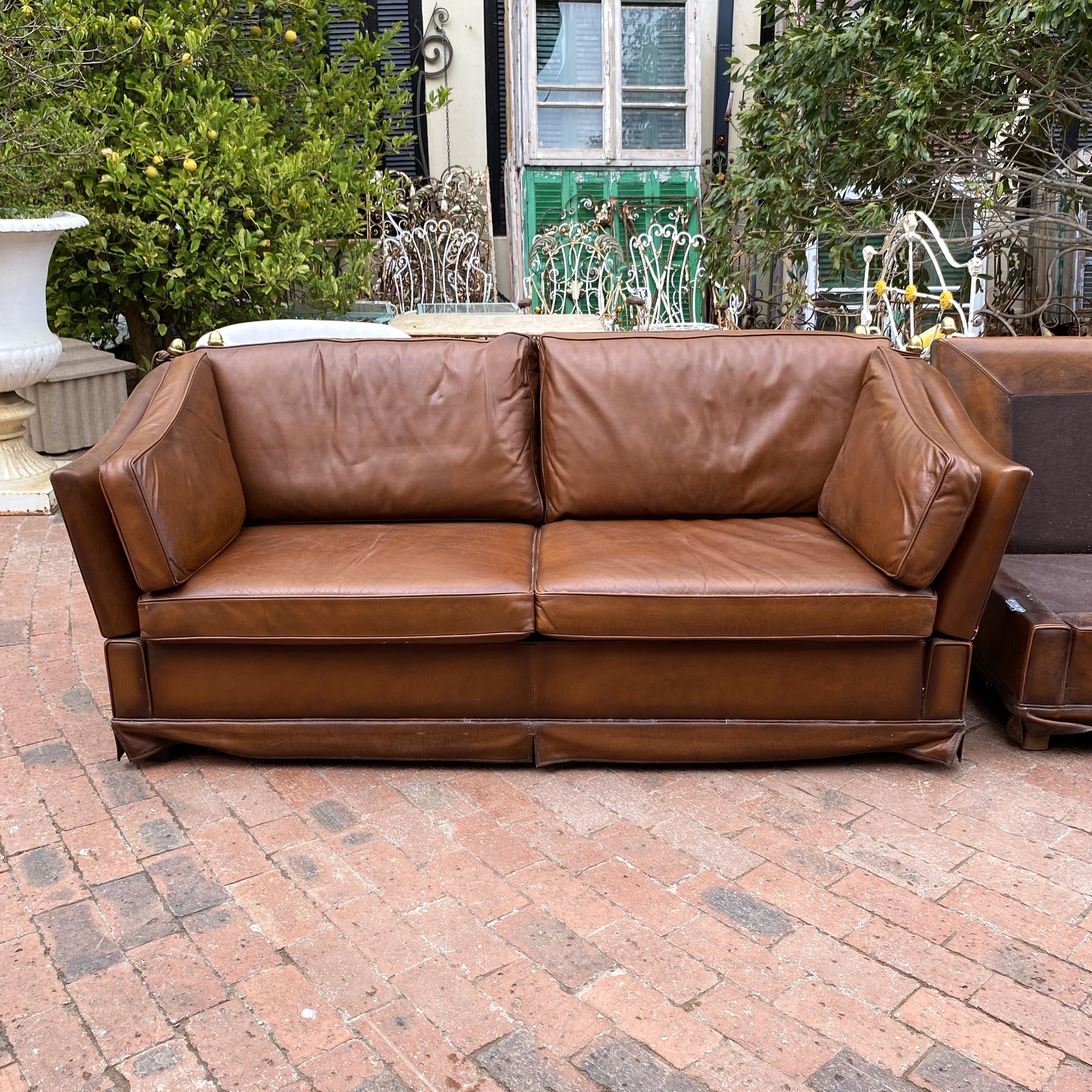 Tan Knoll Leather Sofa