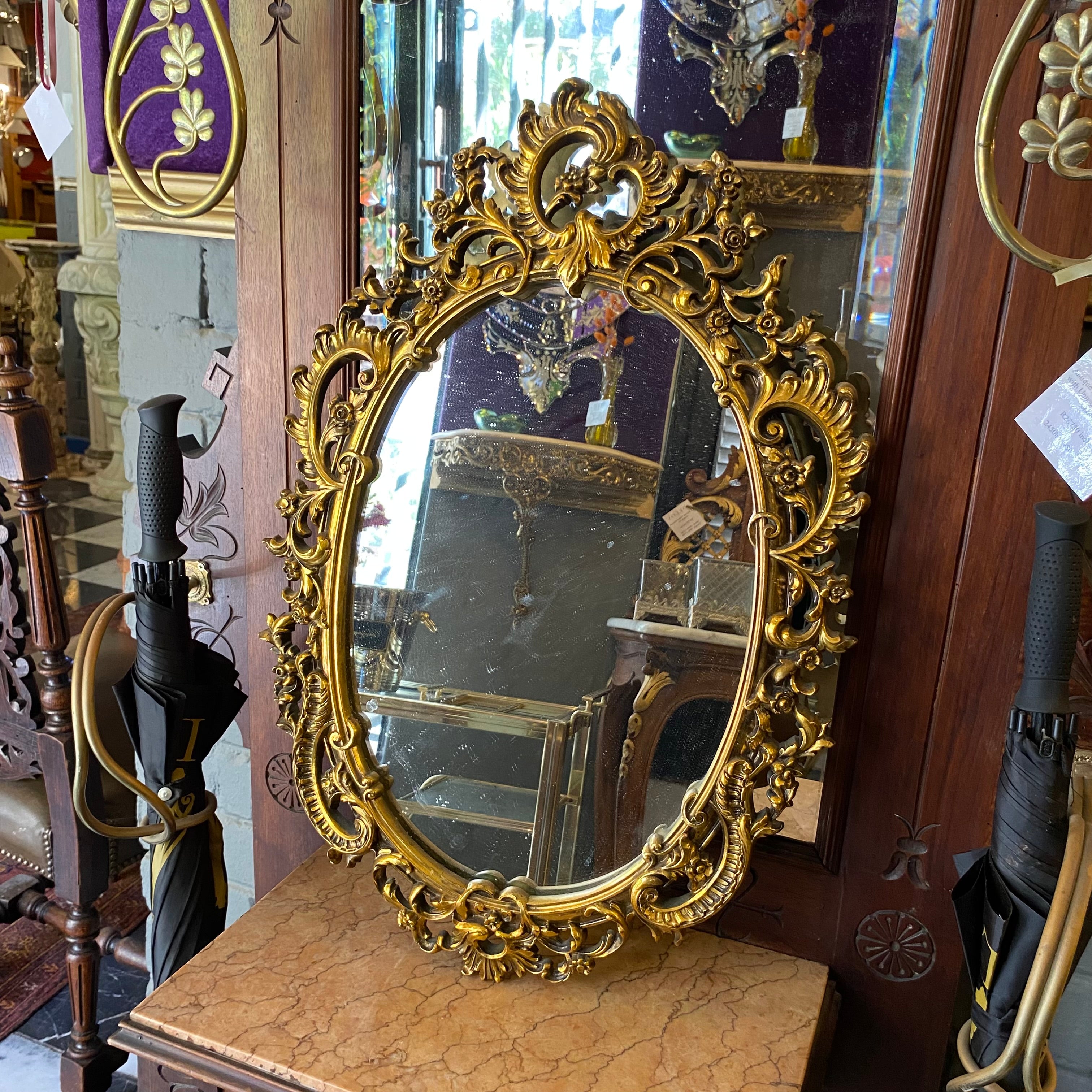 Pretty Antique Gilt Gold French Mirror