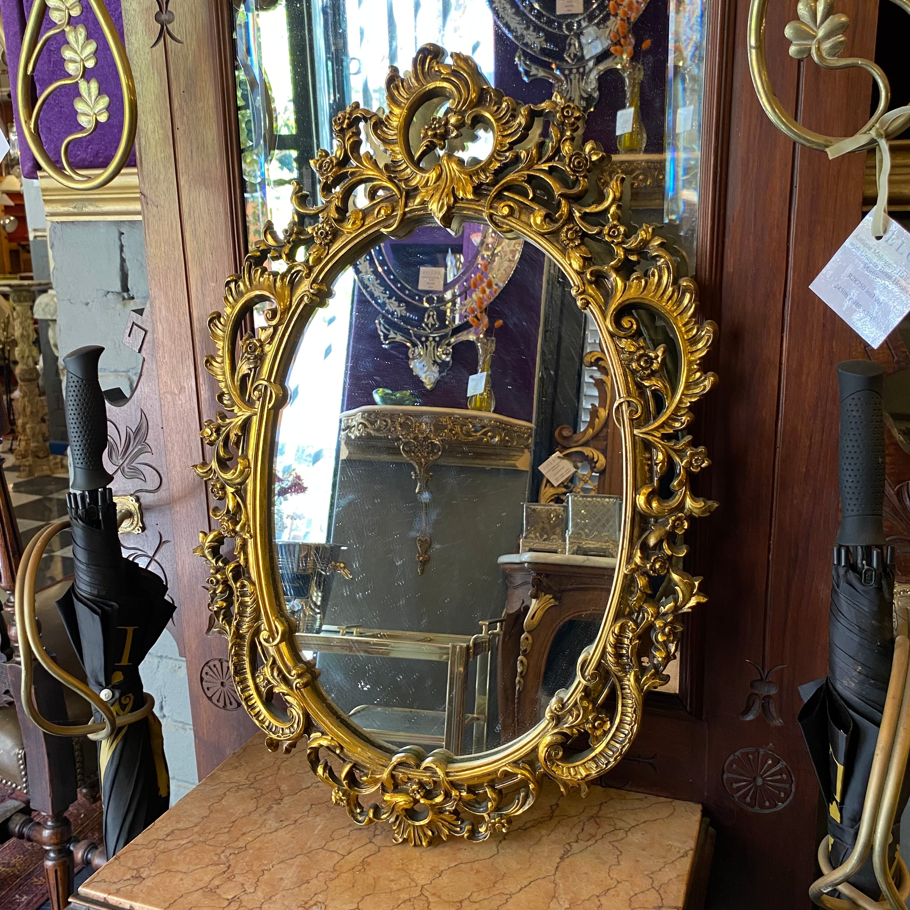 Pretty Antique Gilt Gold French Mirror