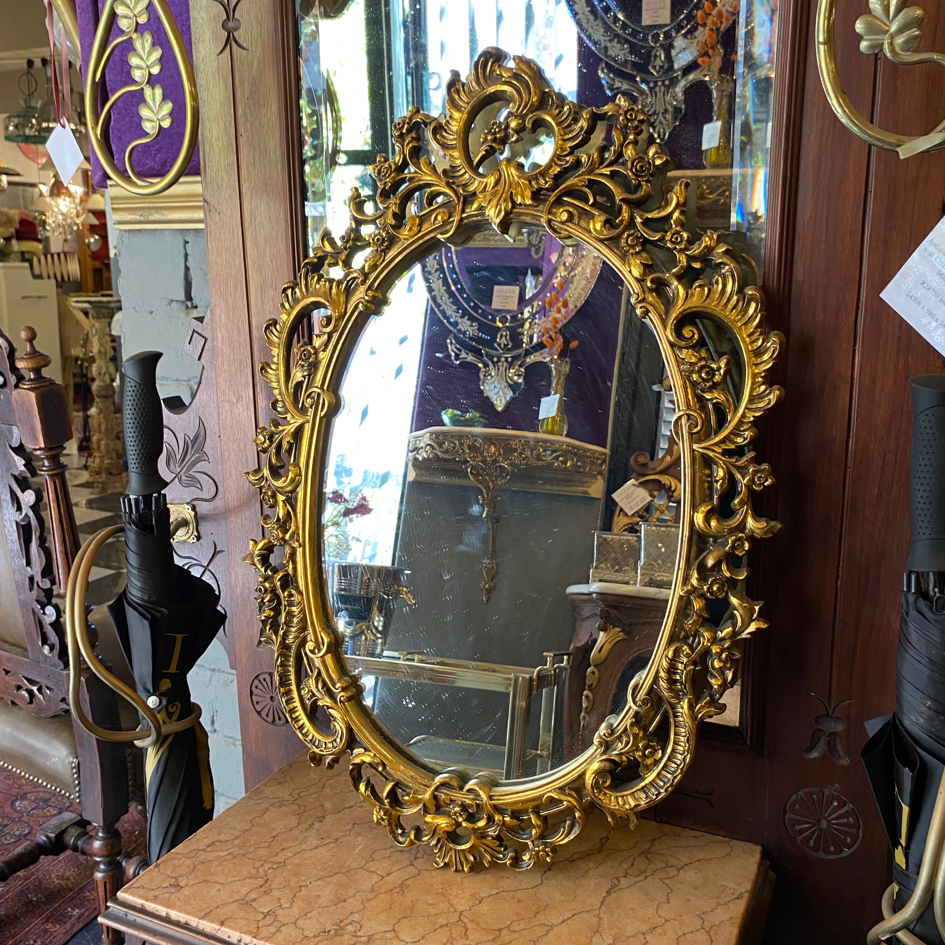 Pretty Antique Gilt Gold French Mirror