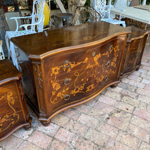 Beautiful Italian Inlay Commode and Pedestals