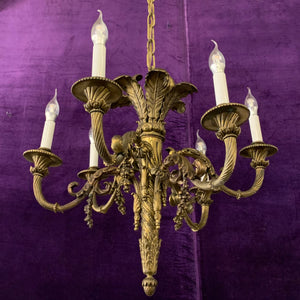 Gorgeous Solid Brass Empire Period Chandelier