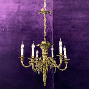 Gorgeous Solid Brass Empire Period Chandelier