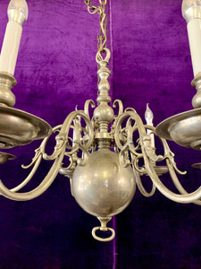 Pair of Antique Pewter Flemish Chandelier