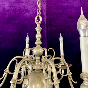 Pair of Antique Pewter Flemish Chandelier