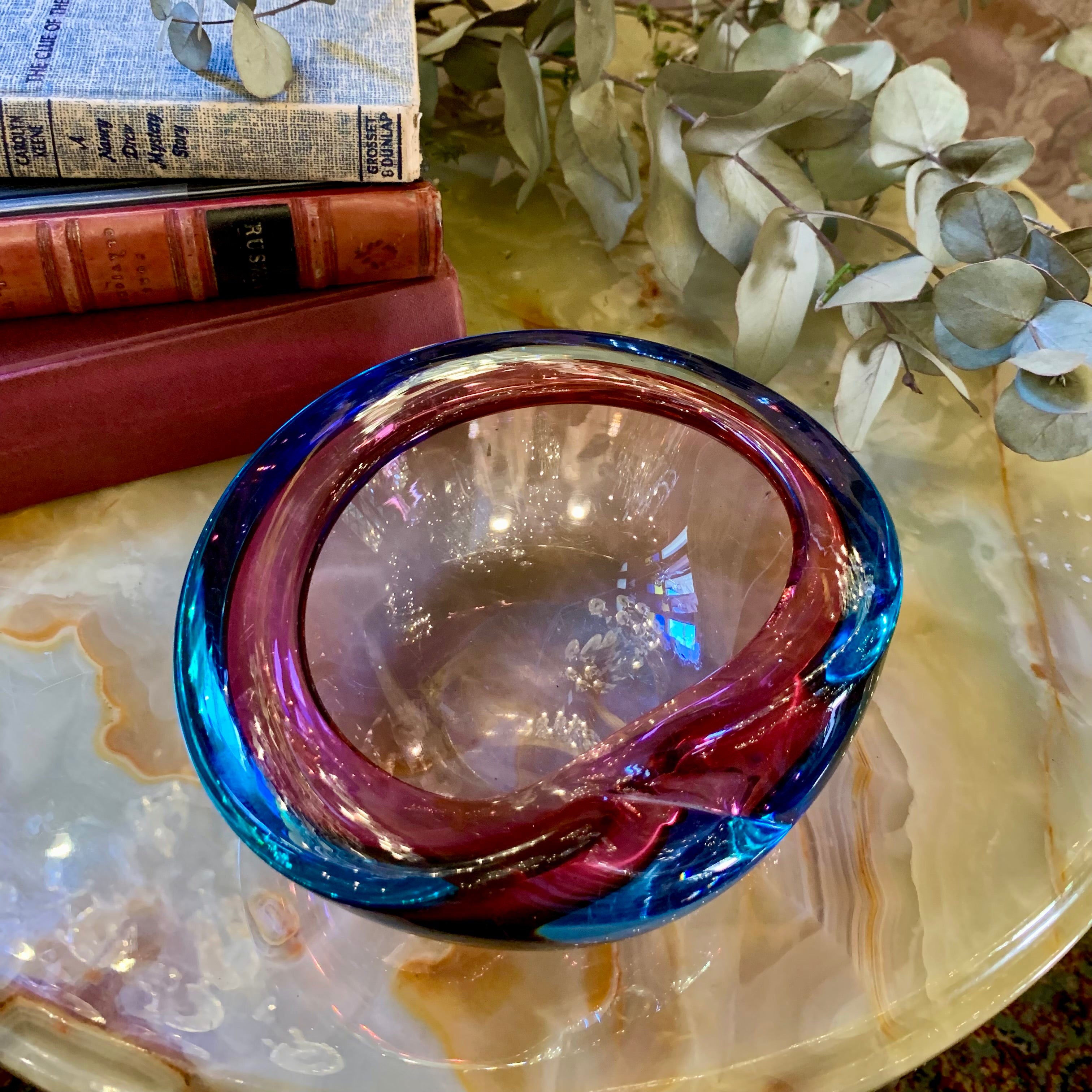 Berry and Blue Murano Ashtray - SOLD