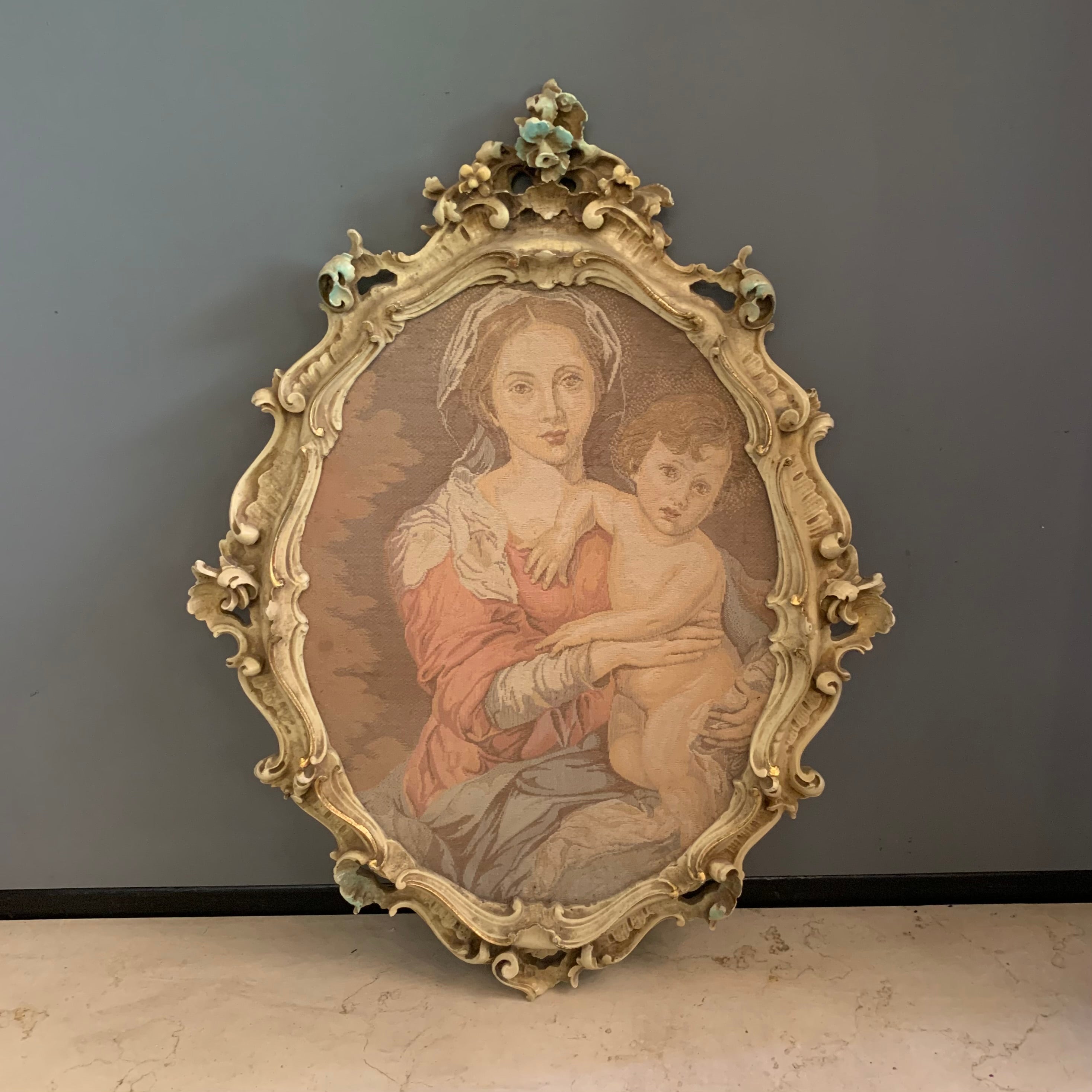 Italian Framed Portrait of Mother and Child