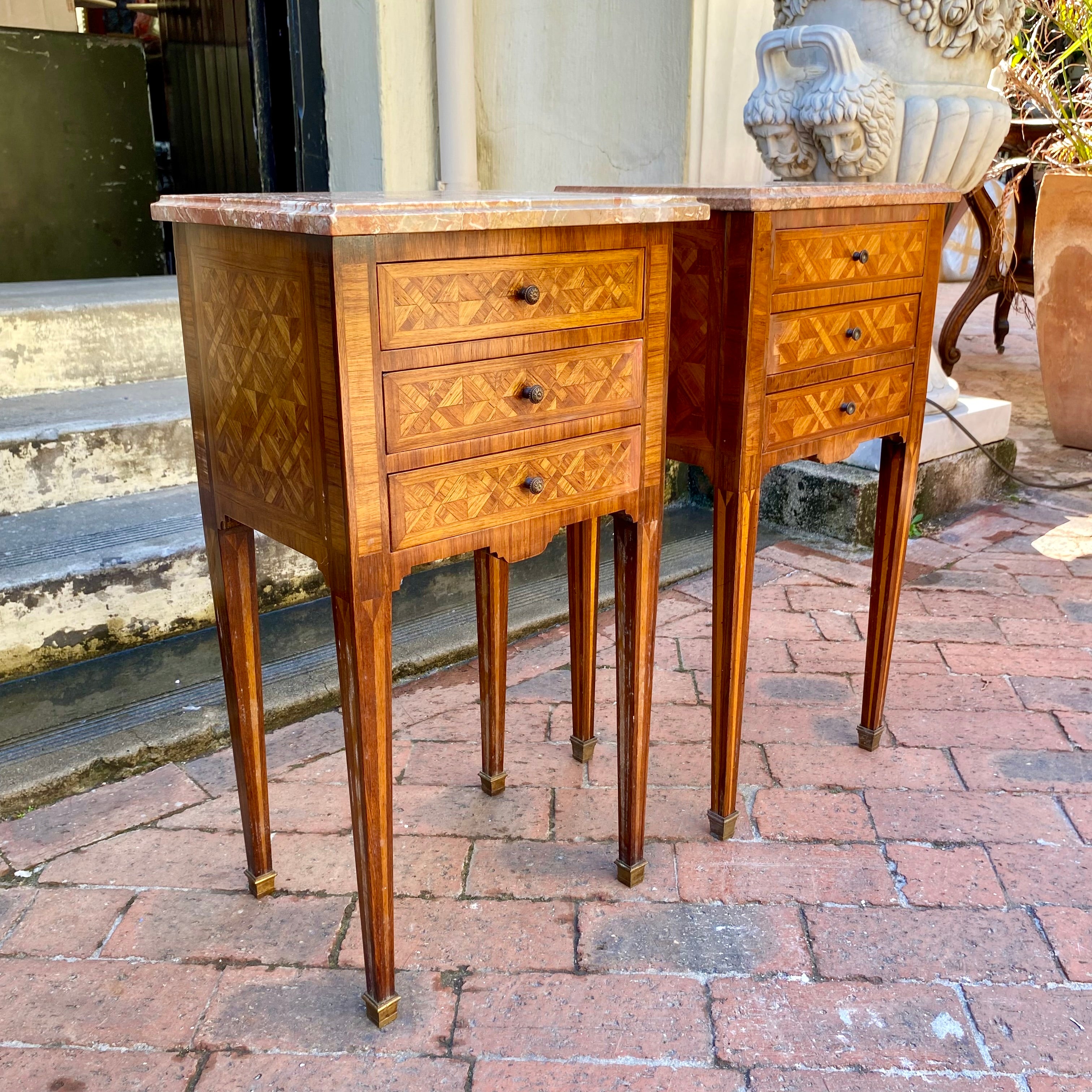 Pair of Antique French Cherry Wood Pedestals