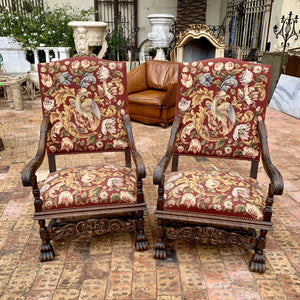 Antique Pair of Large Armchairs