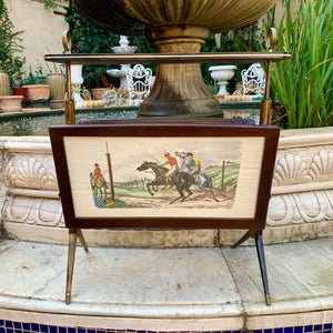 Vintage Magazine Table Rack with Brass Details