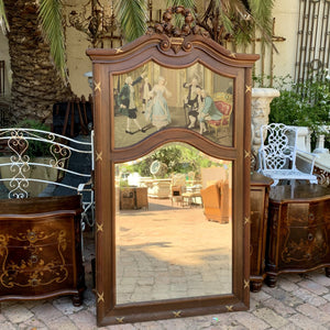 Antique French Walnut Mirror