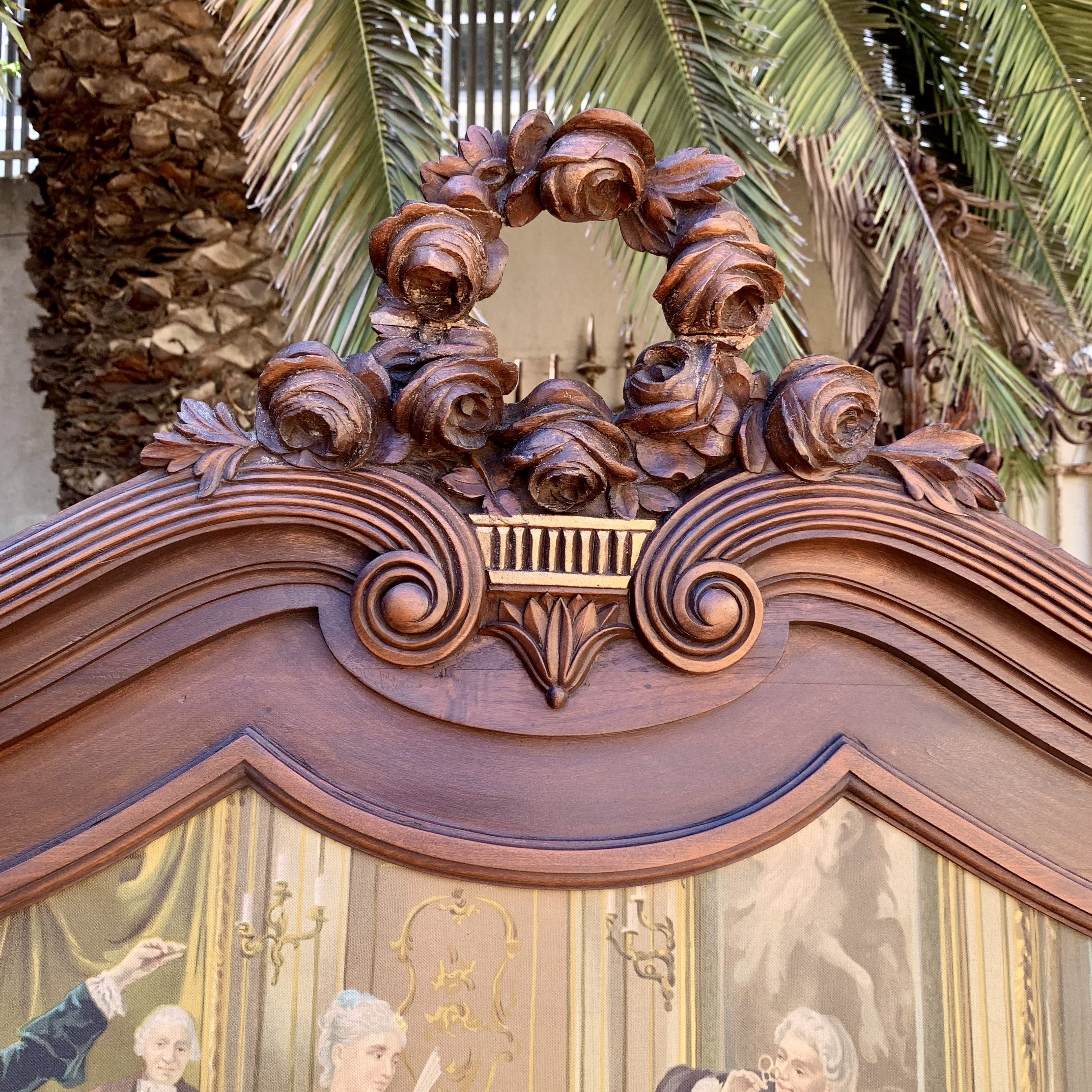 Antique French Walnut Mirror