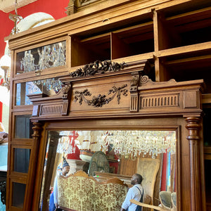 Antique French Walnut Mirror Louis 16th