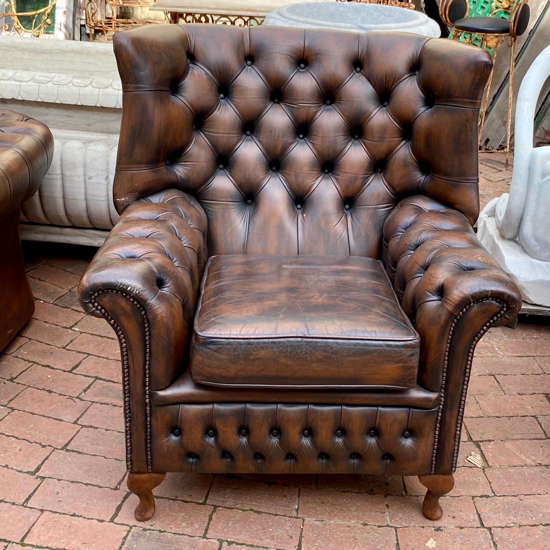 Deep Chocolate Wingback Chesterfield Armchair