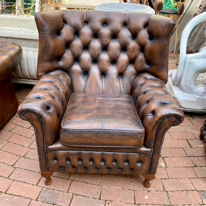 Deep Chocolate Wingback Chesterfield Armchair