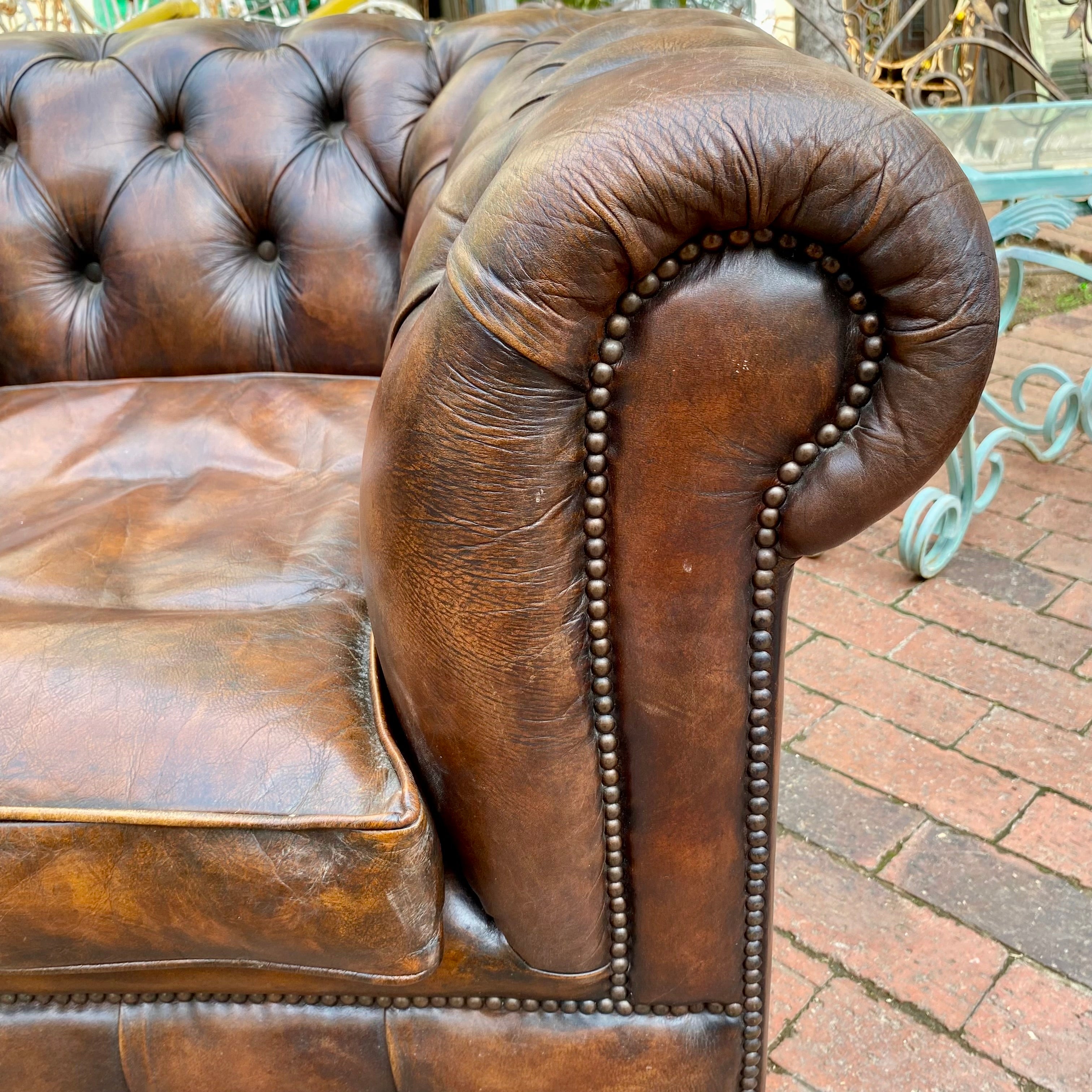 Beautiful Brown Leather Chesterfield Armchair