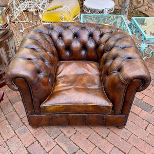 Beautiful Brown Leather Chesterfield Armchair