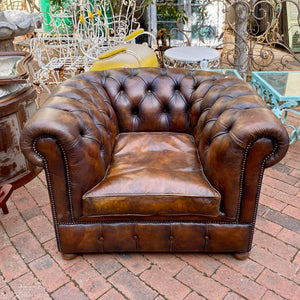 Beautiful Brown Leather Chesterfield Armchair