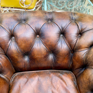 Beautiful Brown Leather Chesterfield Armchair