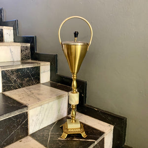 Beautiful Vintage Polished Brass and Onyx Ashtray