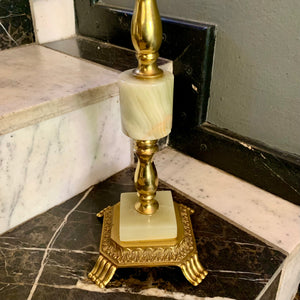 Beautiful Vintage Polished Brass and Onyx Ashtray