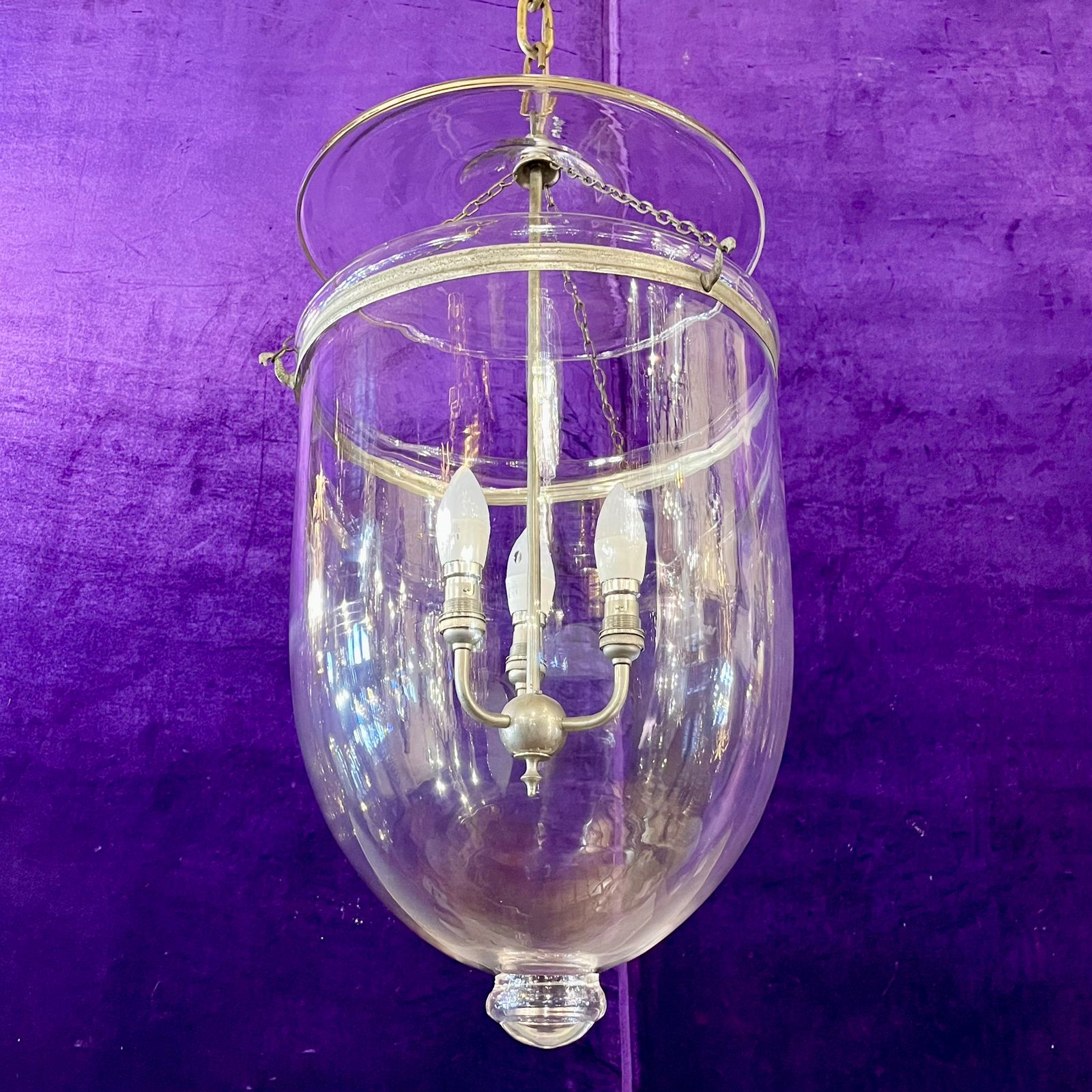 Large Glass Bell Jar Pendant - SOLD