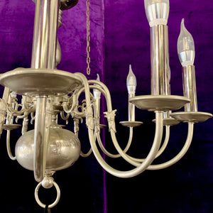 Antique Polished Nickel Flemish Chandelier