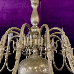 Antique Polished Nickel Flemish Chandelier